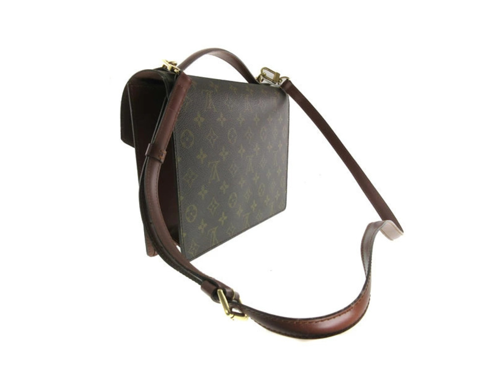 Louis Vuitton Shoulder Canvas Bag Monceau Handbag Monogram Brown